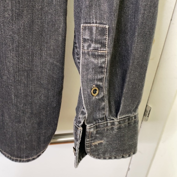 LRL Lauren Jean Co Black Denim Button Down L - Picture 6 of 8